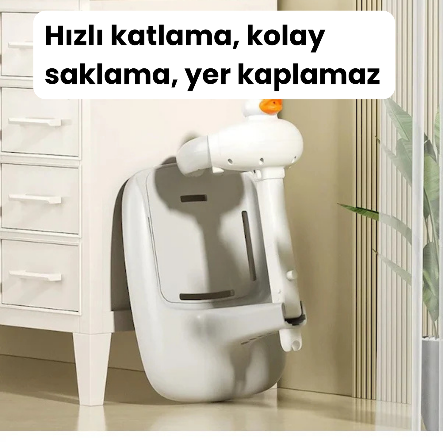 Ördek Şeklinde Kaymayan Bebek Banyo Rafı Standı